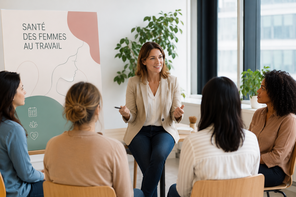 La santé des femmes est un enjeu majeur de qualité de vie au travail et de performance collective. J'accompagne les entreprises à mieux comprendre les impacts du cycle menstruel, de l'endométriose, de la maternité et de la ménopause sur le quotidien professionnel. À travers des ateliers de sensibilisation et des formations destinées aux managers, aux RH et aux collaboratrices, je propose des solutions concrètes pour favoriser l'inclusion, prévenir les difficultés et améliorer le bien-être au travail.